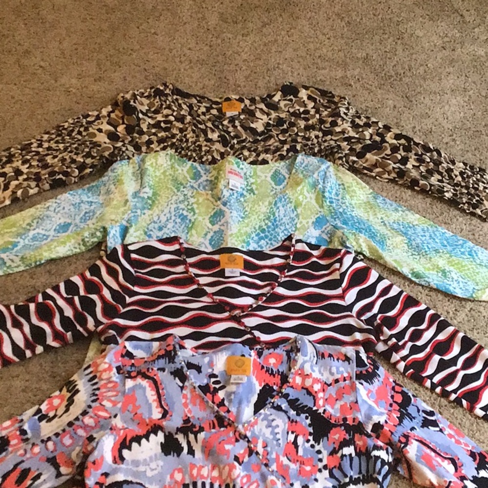 4 Ruby Road Shirts.  Different colors & prints.